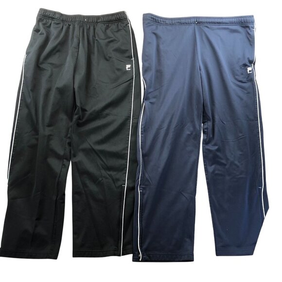 2 Fila Mens Sport Track Pants Large Lot Of Two Athletic Pull On Elastic Waist - Picture 1 of 16